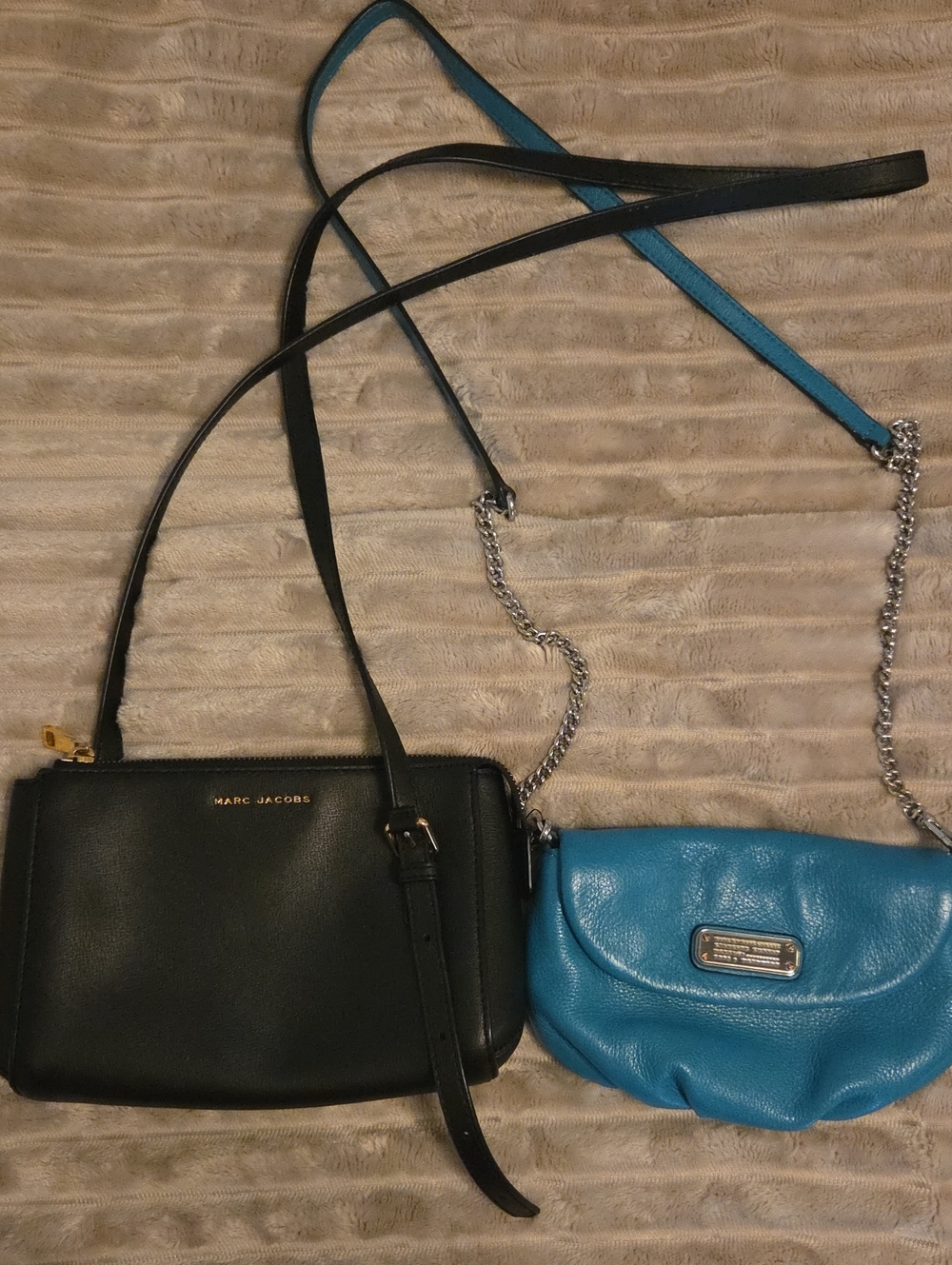 Marc Jacobs Black and Teal Crossbody Purse Bundle